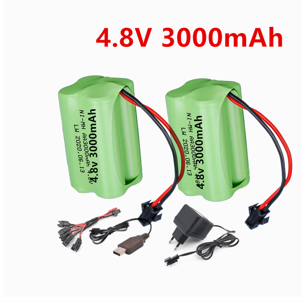 Rc Hobby Charger - Bateria Recarregável de 4.8v 3000mAh e