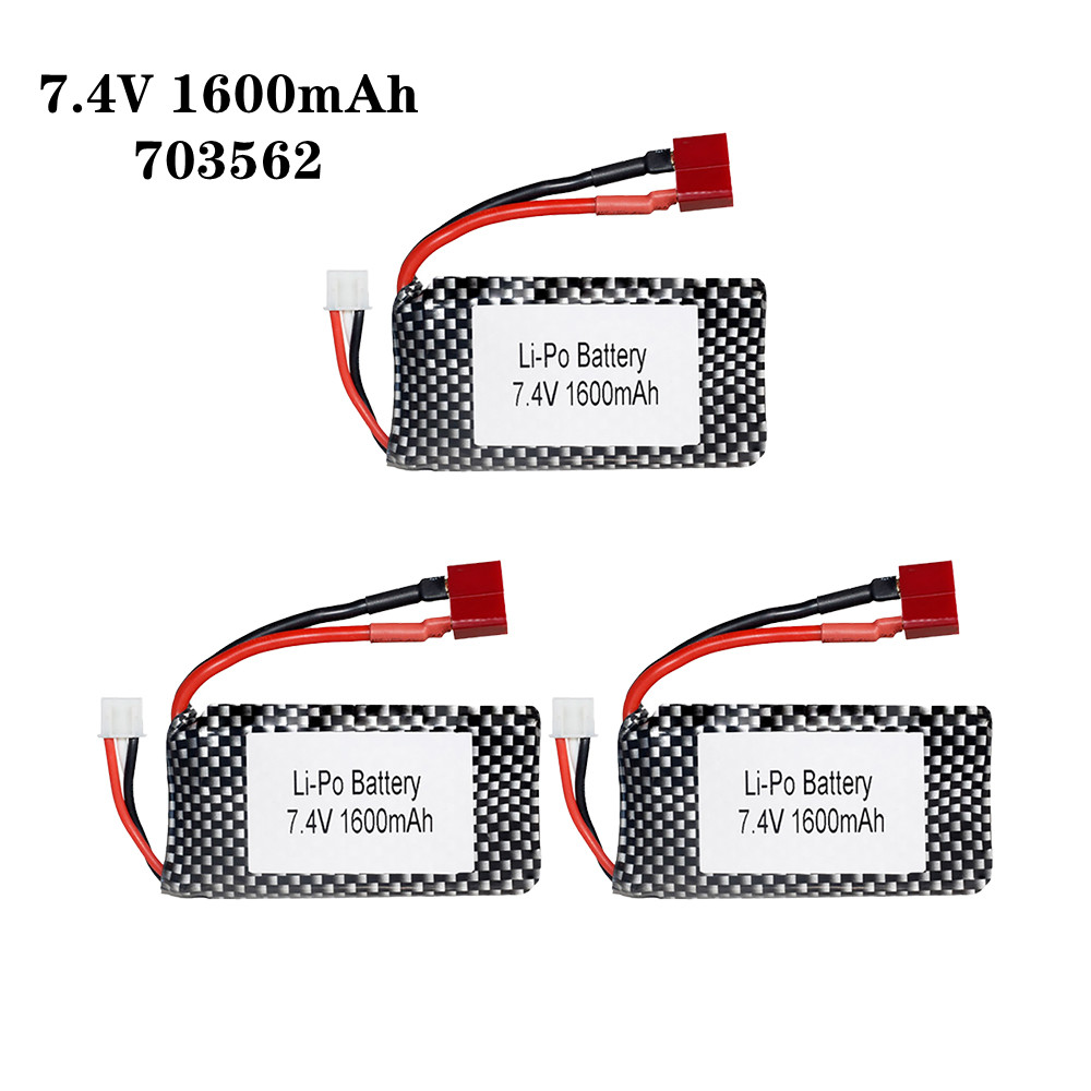 Rc Hobby Hub - 1/2/3 pçs/lote Bateria Lipo 7.4v 1600mah